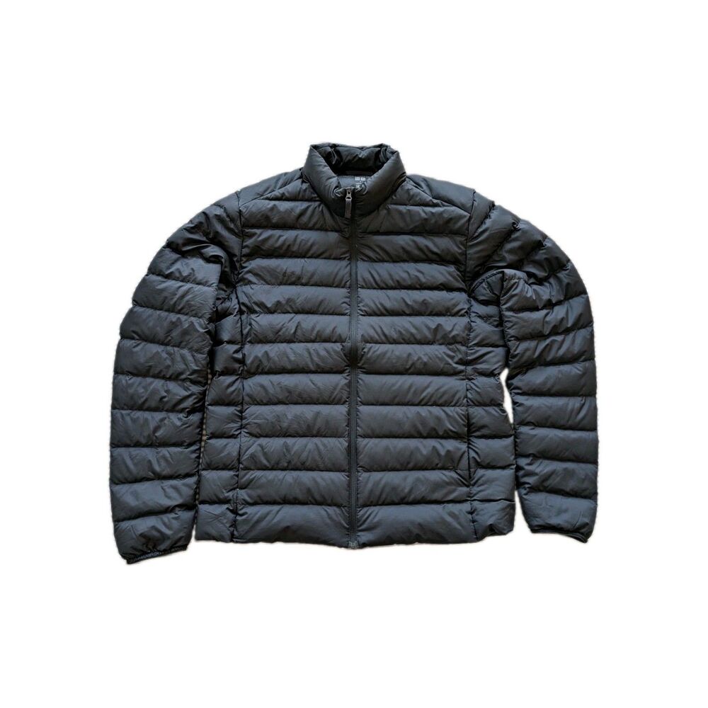 Uniqlo Ultra Light Down Black Puffer Jacket Down Nylon Full Zip Stand Collar S